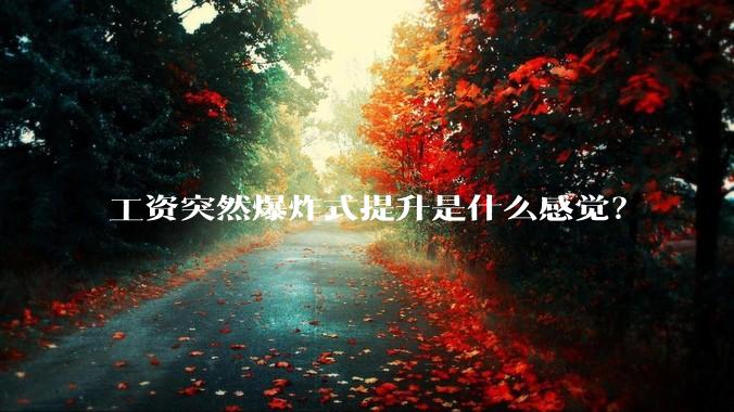 工资突然爆炸式提升是什么感觉？