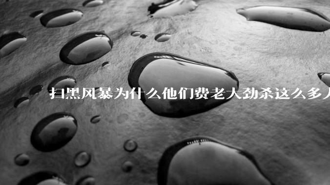 扫黑风暴为什么他们费老大劲杀这么多人不如直接把督导组干掉？