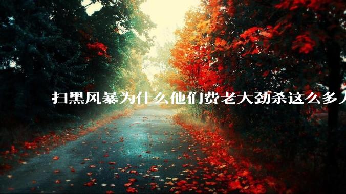 扫黑风暴为什么他们费老大劲杀这么多人不如直接把督导组干掉？