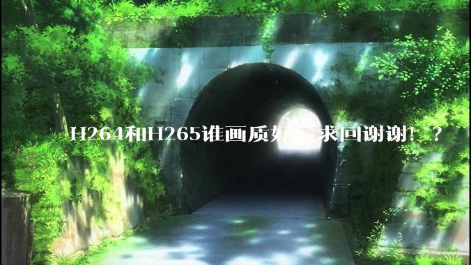 H264和H265谁画质好，求回谢谢！？